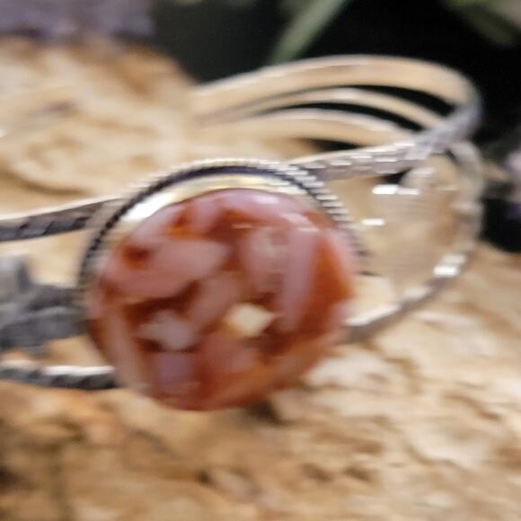 Blushing Harmony Sterling Silver Pink Quartz Cuff Bracelet, - Picture 8 of 8